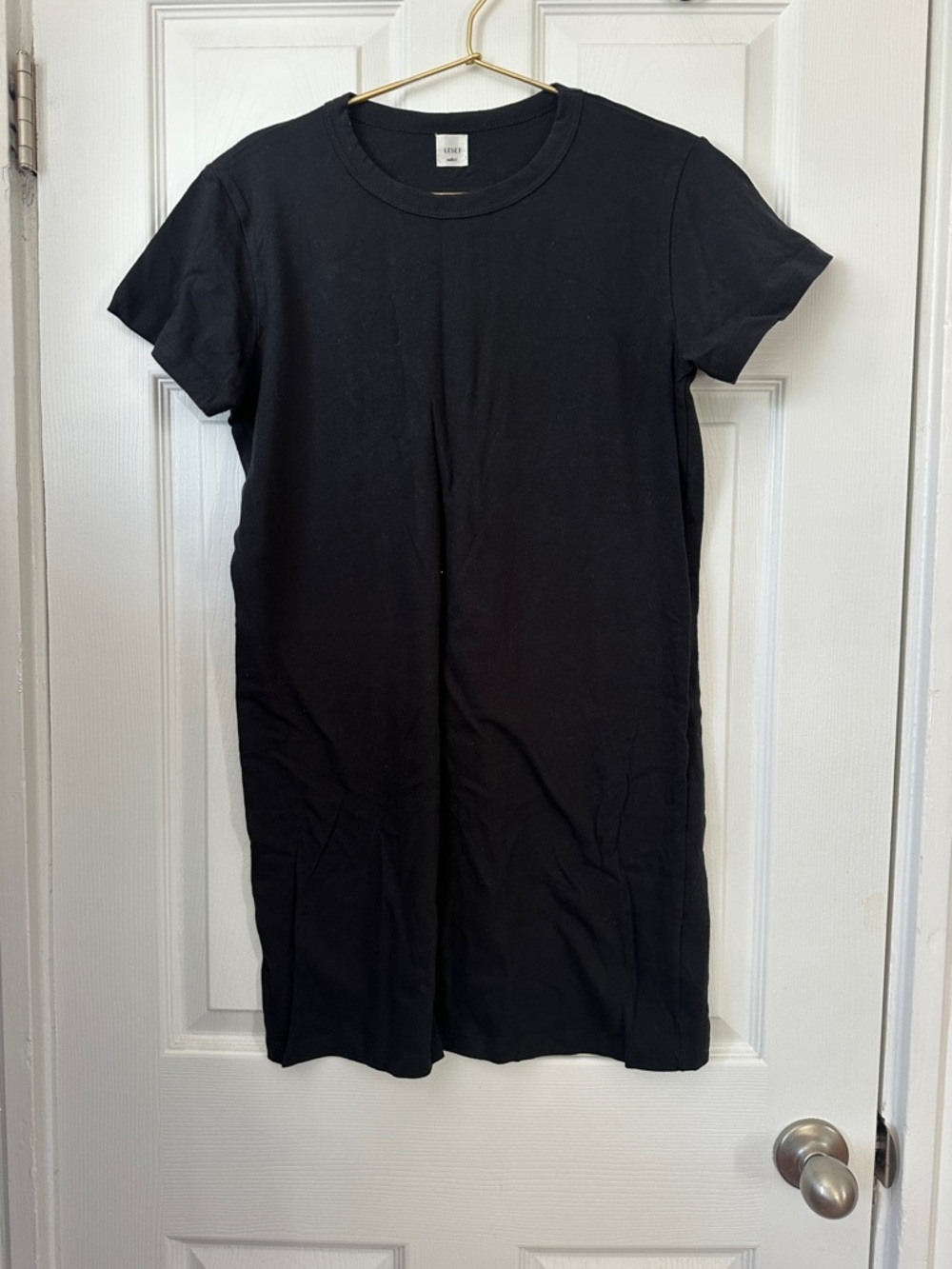 Leset Black Short Sleeve T-Shirt Dress